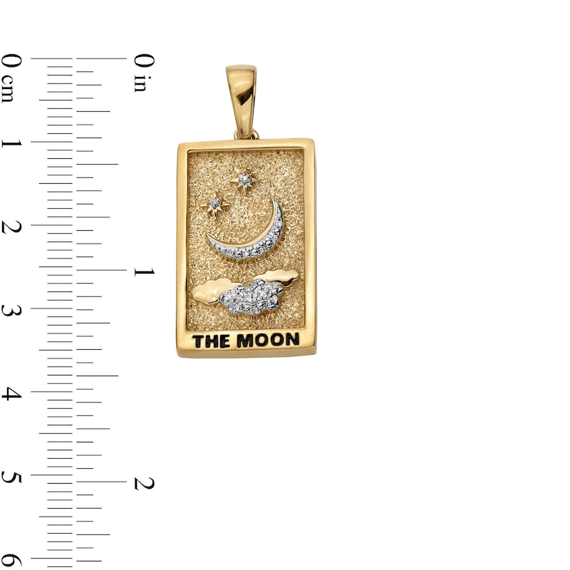 14K Gold Plated Diamond Accent The Moon Tarot Card Necklace Charm