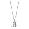 Thumbnail Image 1 of Sterling Silver Diamond Accent Cowboy Boot Pendant - 16&quot; + 2&quot;