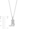 Thumbnail Image 3 of Sterling Silver Diamond Accent Cowboy Boot Pendant - 16&quot; + 2&quot;