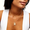 Thumbnail Image 1 of 14K Gold Plated Diamond Accent and CZ The Sun Tarot Card Necklace Charm