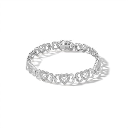 Sterling Silver Diamond Accent Infinity Heart Bracelet - 7.25&quot;