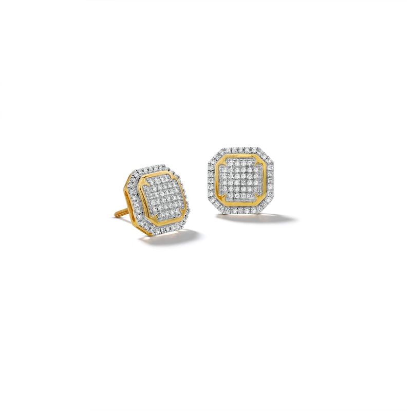 Main Image 1 of 10K Solid Gold 1/6 CT. T.W. Diamond Octagon Outline Studs