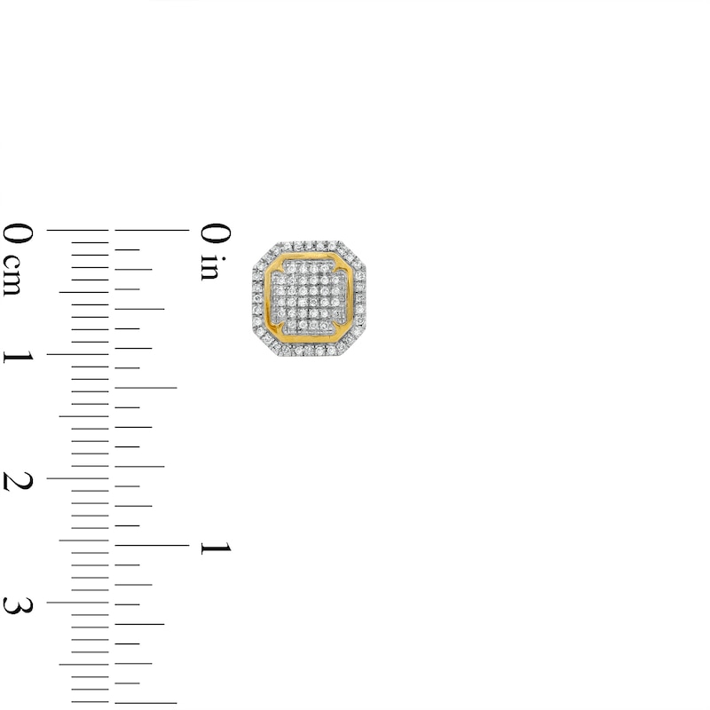 Main Image 3 of 10K Solid Gold 1/6 CT. T.W. Diamond Octagon Outline Studs