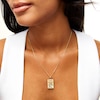 Thumbnail Image 1 of 14K Gold Plated Diamond Accent and Blue CZ The Star Tarot Card Necklace Charm
