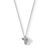 Thumbnail Image 1 of Sterling Silver Diamond Accent Small Cross Pendant - 18&quot;