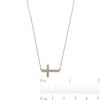 Thumbnail Image 2 of 14K Gold Plated Diamond Accent Sideways Cross Pendant - 18"