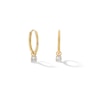 Thumbnail Image 1 of ​​​​​​​10K Solid Gold CZ Dangle Huggie Hoops