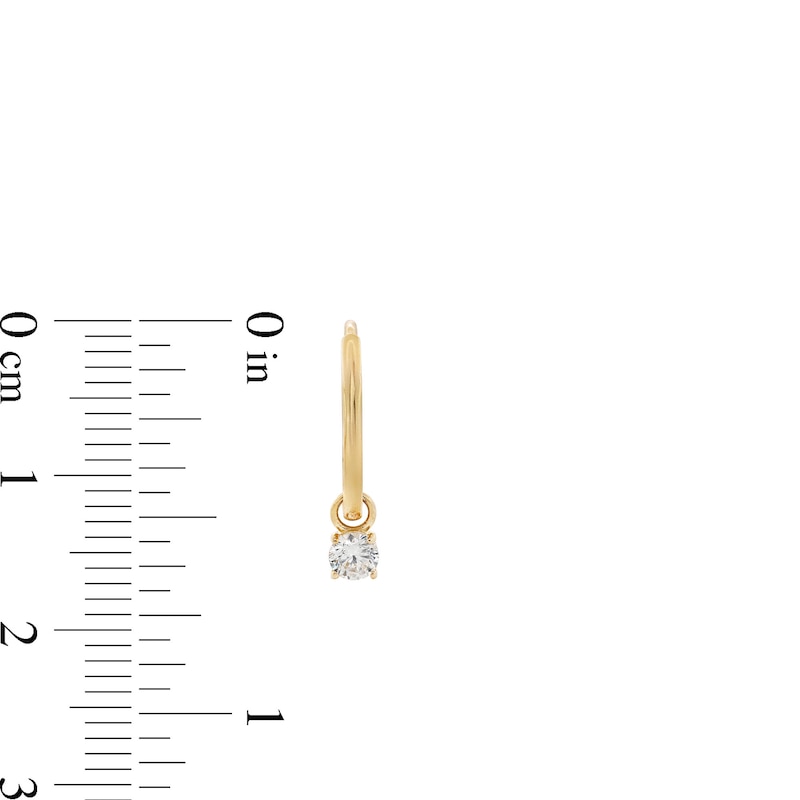 Main Image 3 of ​​​​​​​10K Solid Gold CZ Dangle Huggie Hoops