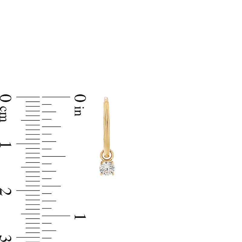 Main Image 4 of ​​​​​​​10K Solid Gold CZ Dangle Huggie Hoops