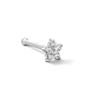 Thumbnail Image 0 of 14K Semi-Solid White Gold CZ Flower Nose Stud - 22G