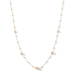 10K Solid Gold Diamond-Cut Saturn Chain - 18&quot;