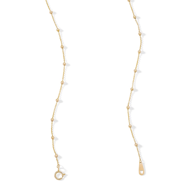 10K Solid Gold Diamond-Cut Saturn Chain - 18"