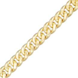 14K Hollow Gold Reversible Cuban Chain Bracelet - 8.5&quot;