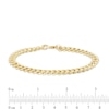 Thumbnail Image 2 of 14K Hollow Gold Reversible Cuban Chain Bracelet - 8.5"