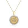 Thumbnail Image 0 of 14K Gold Plated 1/20 CT. T.W. Diamond Medallion Heart Pendant Necklace