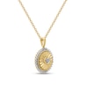 Thumbnail Image 1 of 14K Gold Plated 1/20 CT. T.W. Diamond Medallion Heart Pendant Necklace