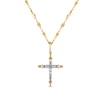 Thumbnail Image 0 of 10K Solid Gold 1/20 CT. T.W. Diamond Cross Forzatina Chain Necklace