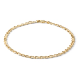14K Hollow Gold Marina Chain Bracelet - 7.5&quot;