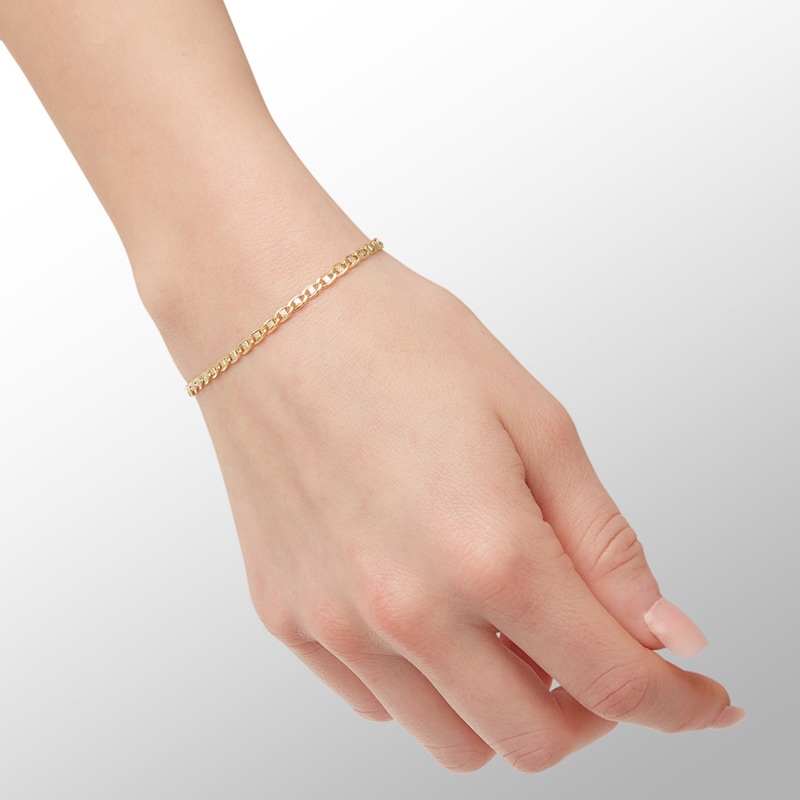 Main Image 3 of 14K Hollow Gold Marina Chain Bracelet - 7.5&quot;