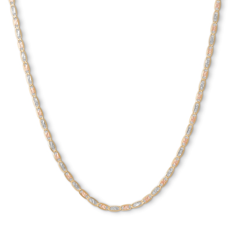 Main Image 1 of ​​​​​​​14K Hollow Gold Valentino Tri-Color Chain - 18&quot;