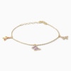 Thumbnail Image 0 of Child's 14K Solid Gold Enamel Butterfly Charm Bracelet Made in Italy - 5.5" + 1"