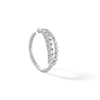 Thumbnail Image 0 of 14K Solid White Gold CZ Beaded Double Row Hoop - 20G