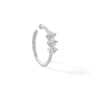 Thumbnail Image 0 of 14K Solid White Gold CZ Three Stone Nose Hoop - 20G 5/16"