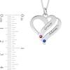 Thumbnail Image 2 of Sterling Silver Birthstone Two Name Forever Hearts Curb Chain - 18&quot;