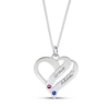 Thumbnail Image 3 of Sterling Silver Birthstone Two Name Forever Hearts Curb Chain - 18&quot;