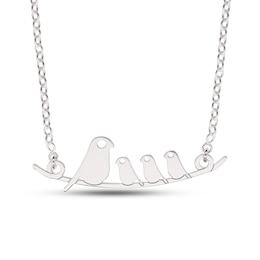 Sterling Silver Bird Family Rolo Chain - 16&quot;