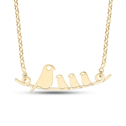 14K Gold Plated Bird Family Rolo Chain - 16&quot;