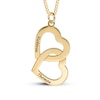 Thumbnail Image 1 of ​​​​​​​14K Gold Plated Two Name Interlocking Hearts Curb Chain - 18&quot;