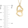 Thumbnail Image 2 of ​​​​​​​14K Gold Plated Two Name Interlocking Hearts Curb Chain - 18&quot;