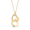 Thumbnail Image 3 of ​​​​​​​14K Gold Plated Two Name Interlocking Hearts Curb Chain - 18&quot;