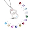 Thumbnail Image 2 of Sterling Silver Birthstone Two Name Interlocking Hearts Curb Chain - 18&quot;