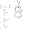 Thumbnail Image 3 of 14K Gold Plated Birthstone Two Name Interlocking Hearts Curb Chain - 18"