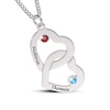 Thumbnail Image 4 of 14K Gold Plated Birthstone Two Name Interlocking Hearts Curb Chain - 18"