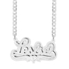 Thumbnail Image 1 of Sterling Silver Diamond Accent Name Heart Curb Chain - 18&quot;