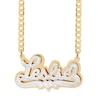 Thumbnail Image 1 of 14K Gold Plated Diamond Accent Name Heart Two-Tone Curb Chain - 18&quot;