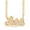 Thumbnail Image 1 of 14K Gold Plated Diamond Accent Double Plated Bold Name Two-Tone Curb Chain - 18&quot;