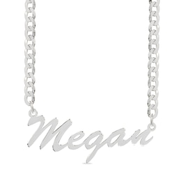 ​​​​​​​Sterling Silver Cursive Name Curb Chain - 18&quot;