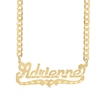 Thumbnail Image 1 of 14K Gold Plated Diamond Cut Cursive Name Heart Curb Chain - 18&quot;