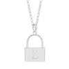 Thumbnail Image 1 of Sterling Silver Initial Lock Pendant Necklace - 18&quot;