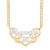 Thumbnail Image 0 of ​​​​​​​14K Gold Plated Script Heart Swirl Nameplate Two-Tone Curb Chain - 18"