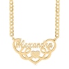 Thumbnail Image 1 of ​​​​​​​14K Gold Plated Script Heart Swirl Nameplate Curb Chain - 18&quot;