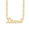 Thumbnail Image 0 of 14K Gold Plated Diamond Cut Script Nameplate Curb Chain - 18"