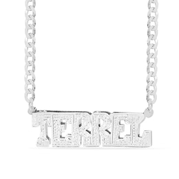 Sterling Silver Block Letter Name Curb Chain - 20&quot;