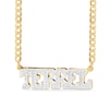 Thumbnail Image 1 of 14K Gold Plated Block Letter Name Two-Tone Curb Chain - 20&quot;