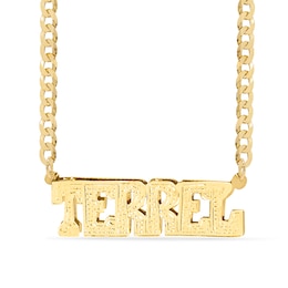 14K Gold Plated Block Letter Name Curb Chain - 20&quot;