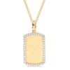 Thumbnail Image 0 of 14K Gold Plated CZ Initial Dog Tag Pendant Necklace - 18"